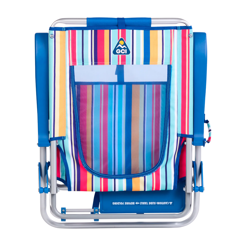 Reclining Beach Big Surf with Slide Table - Choice 334 - Portable Heavy-Duty Low Boy Chair for Ocean Side Detail