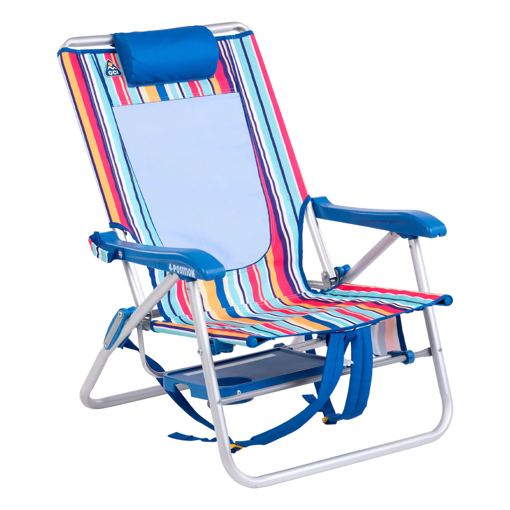 Reclining Beach Big Surf with Slide Table - Choice 334 - Portable Heavy-Duty Low Boy Chair for Ocean Side Detail