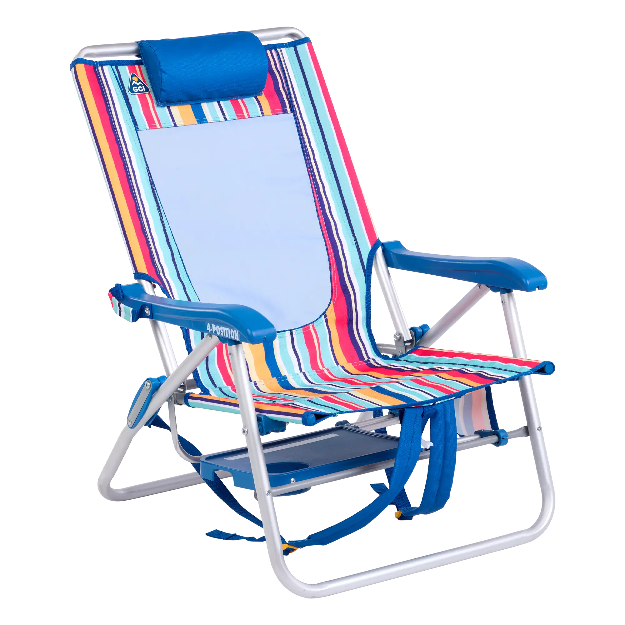 Reclining Beach Big Surf with Slide Table - Choice 334 - Portable Heavy-Duty Low Boy Chair for Ocean Side Detail