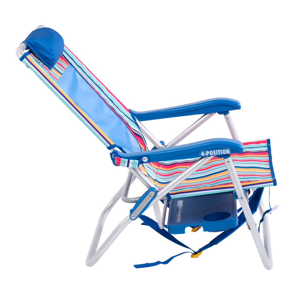 Reclining Beach Big Surf with Slide Table - Choice 334 - Portable Heavy-Duty Low Boy Chair for Ocean Side Detail