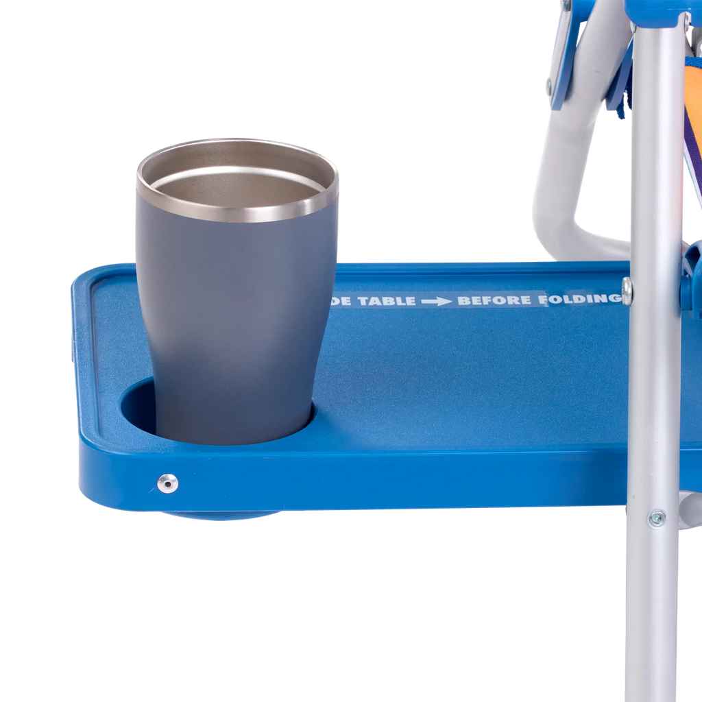 Reclining Beach Big Surf with Slide Table - Choice 334 - Portable Heavy-Duty Low Boy Chair for Ocean Side Detail