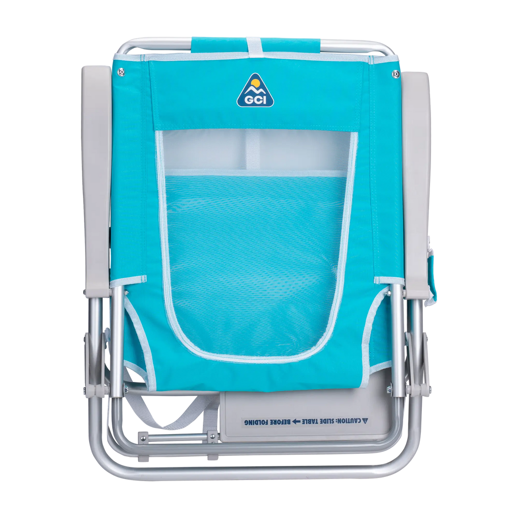 Reclining Beach Big Surf with Slide Table - Choice 334 - Portable Heavy-Duty Low Boy Chair for Ocean Side Detail