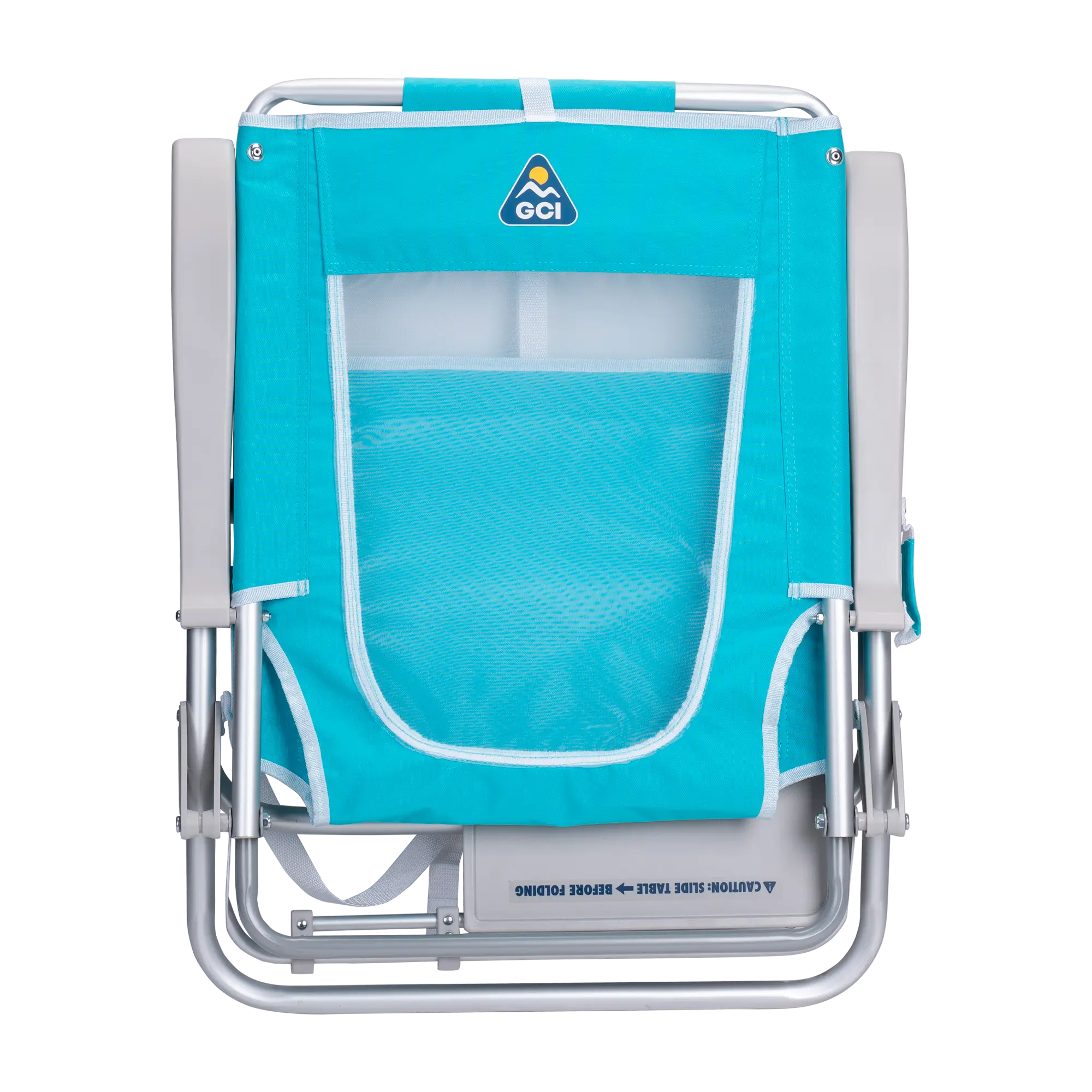Reclining Beach Big Surf with Slide Table - Choice 334 - Portable Heavy-Duty Low Boy Chair for Ocean Side Detail
