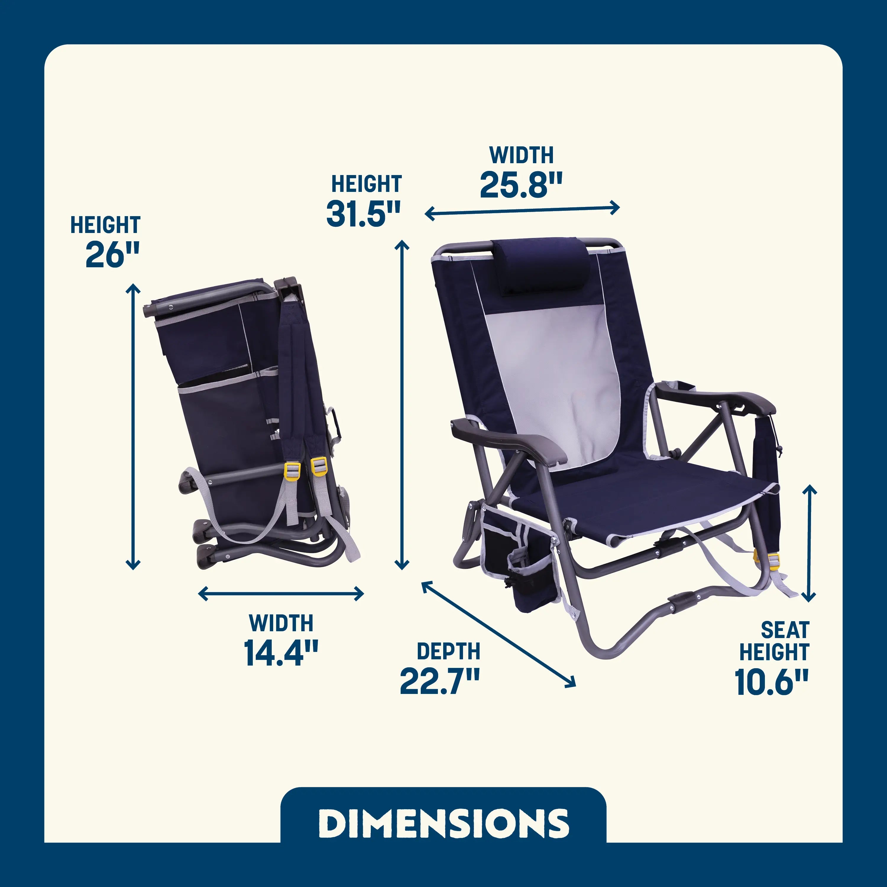 Lightweight Messenger Bi-Fold Slim Event Chair - Choice 334 - Space-Saving Micro-Folding Chair for Backpacking Detail