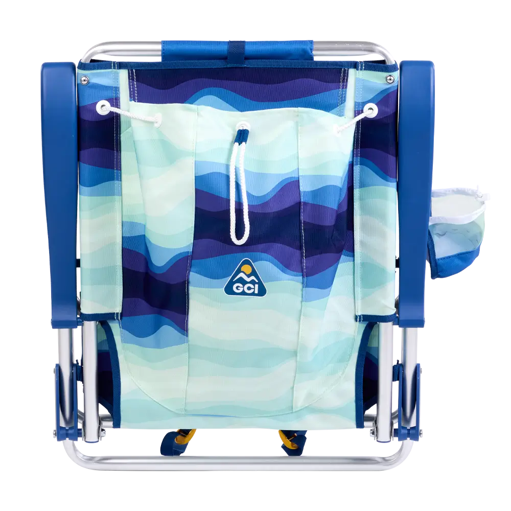 Low-Profile Backpack Beach Chair - Choice 709 - Low-Profile Reclining Beach Chair with Backpack Straps Detail