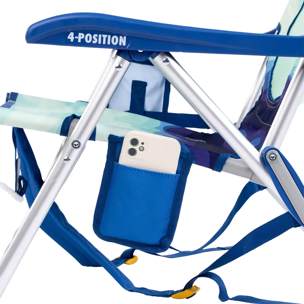 Low-Profile Backpack Beach Chair - Choice 709 - Low-Profile Reclining Beach Chair with Backpack Straps Detail