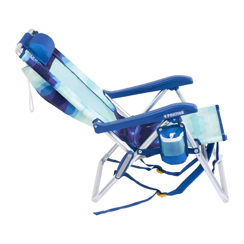 Low-Profile Backpack Beach Chair - Choice 709 - Low-Profile Reclining Beach Chair with Backpack Straps Detail