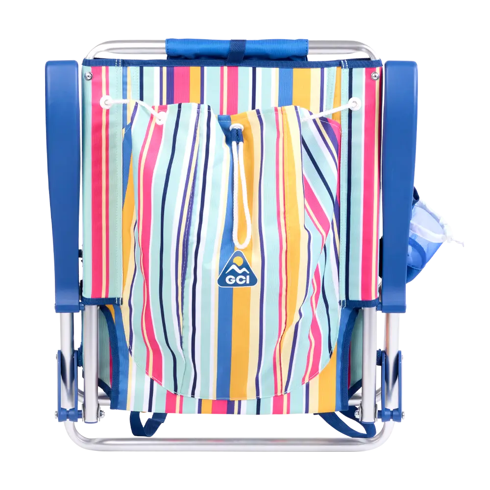 Low-Profile Backpack Beach Chair - Choice 709 - Low-Profile Reclining Beach Chair with Backpack Straps Detail