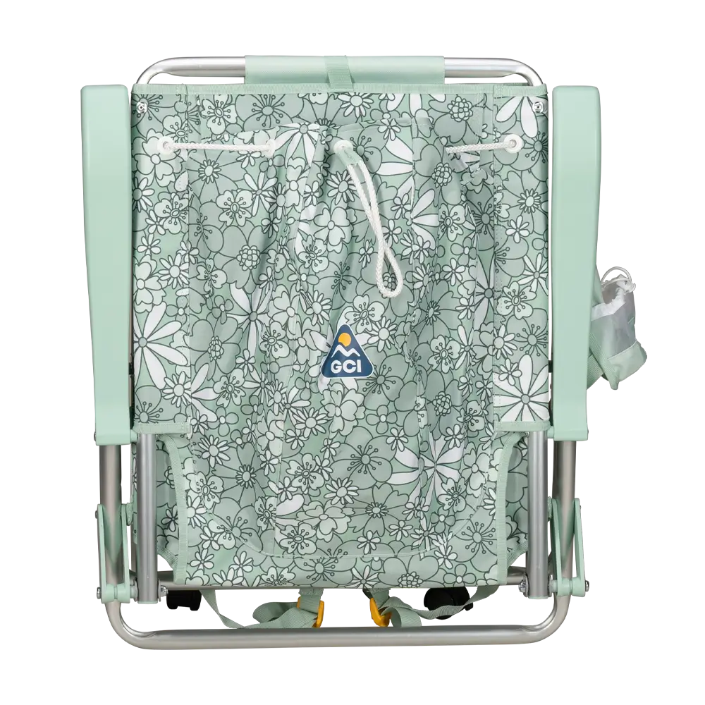 Low-Profile Backpack Beach Chair - Choice 709 - Low-Profile Reclining Beach Chair with Backpack Straps Detail