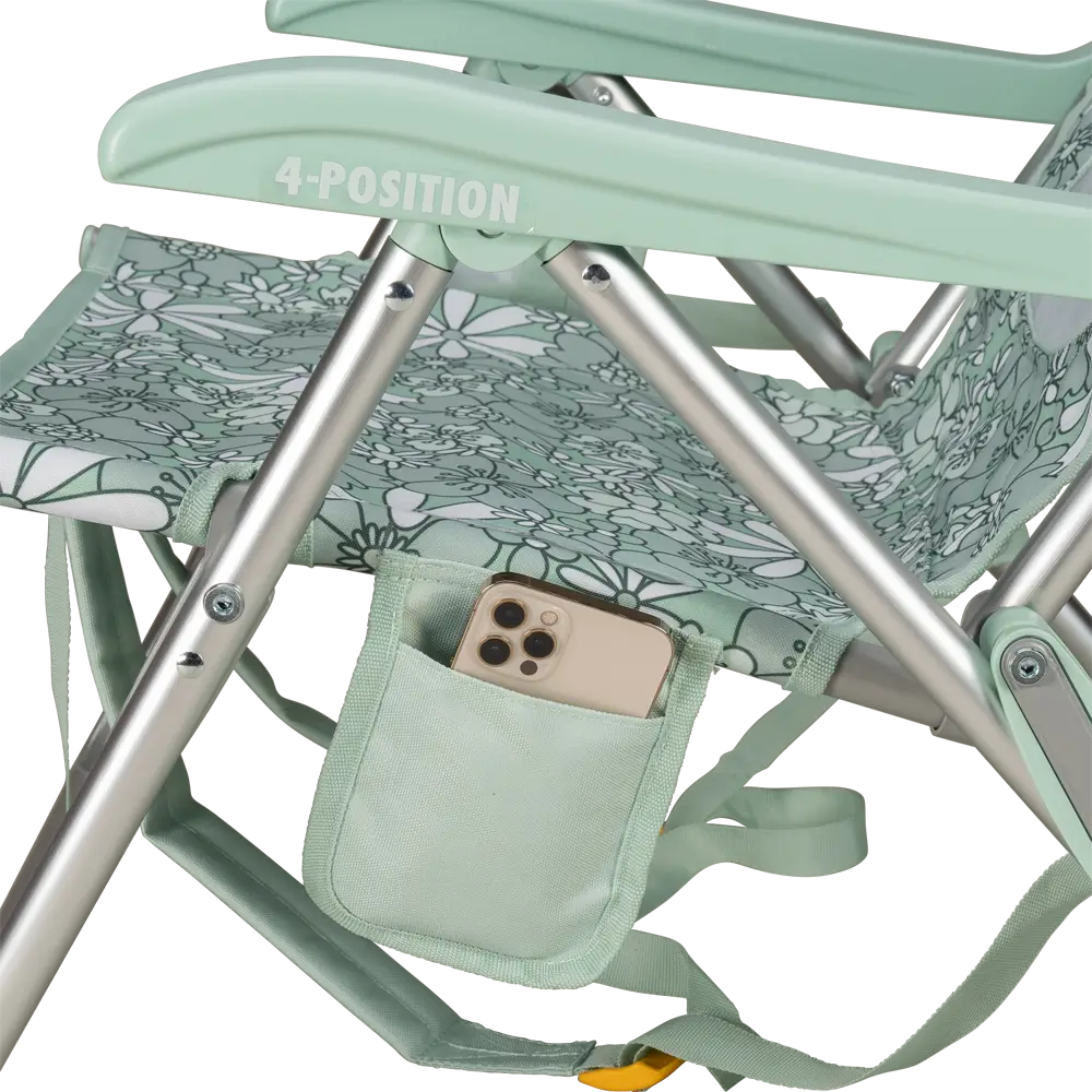 Low-Profile Backpack Beach Chair - Choice 709 - Low-Profile Reclining Beach Chair with Backpack Straps Detail