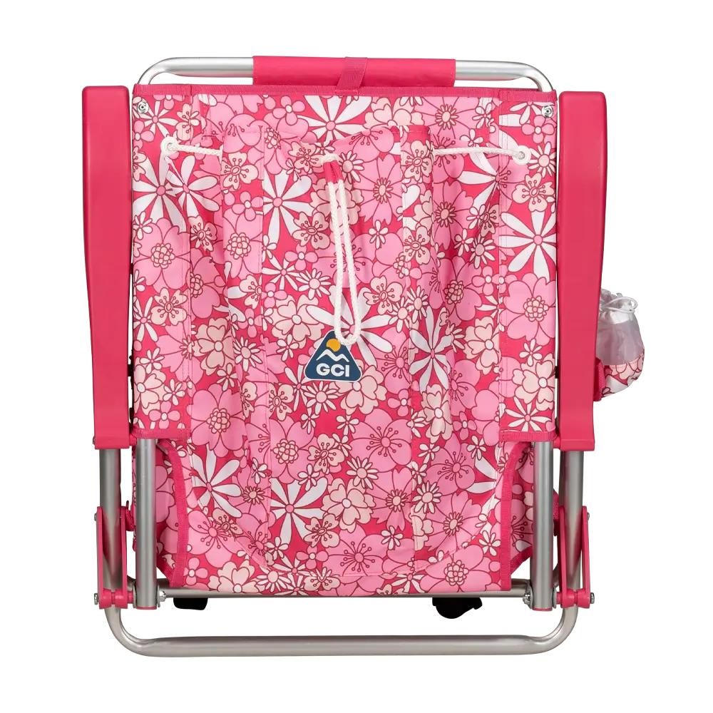 Low-Profile Backpack Beach Chair - Choice 709 - Low-Profile Reclining Beach Chair with Backpack Straps Detail