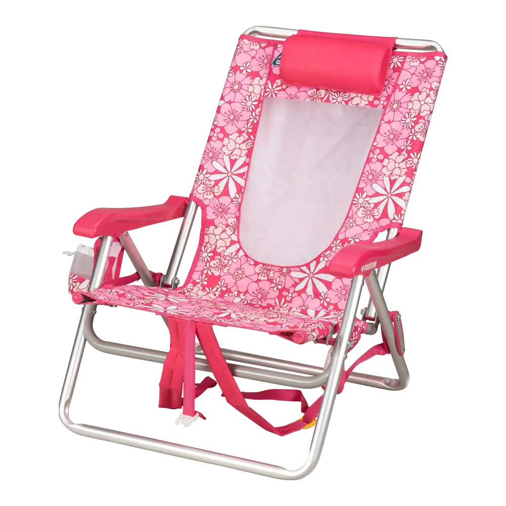 Low-Profile Backpack Beach Chair - Choice 709 - Low-Profile Reclining Beach Chair with Backpack Straps Detail
