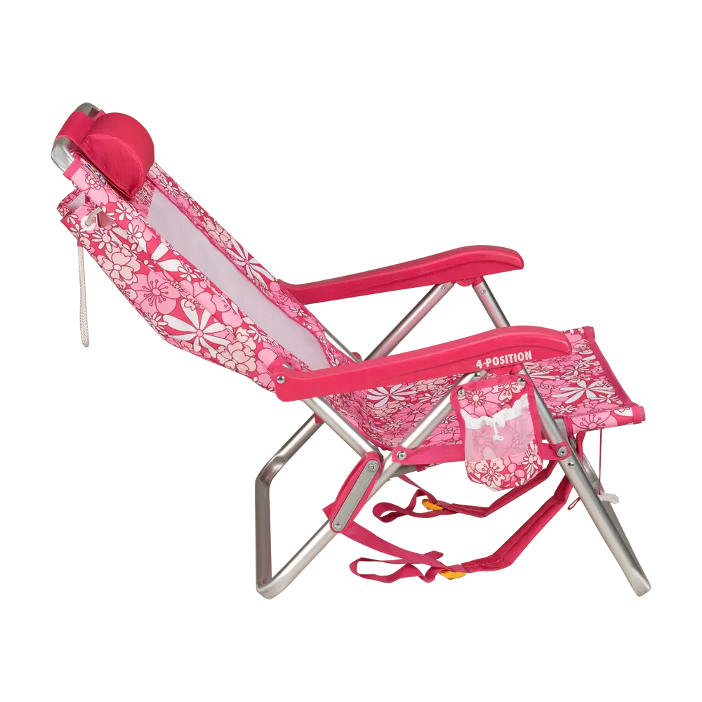 Low-Profile Backpack Beach Chair - Choice 709 - Low-Profile Reclining Beach Chair with Backpack Straps Detail