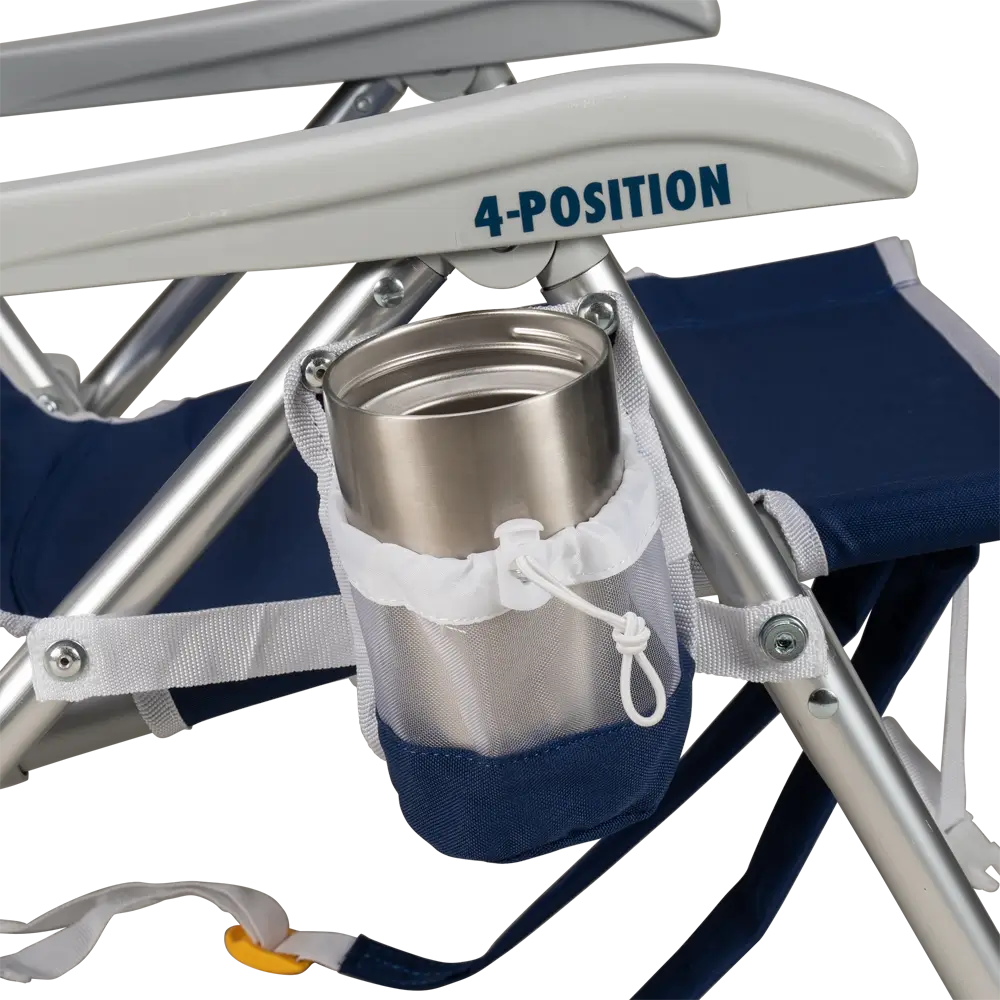 Low-Profile Backpack Beach Chair - Choice 709 - Low-Profile Reclining Beach Chair with Backpack Straps Detail