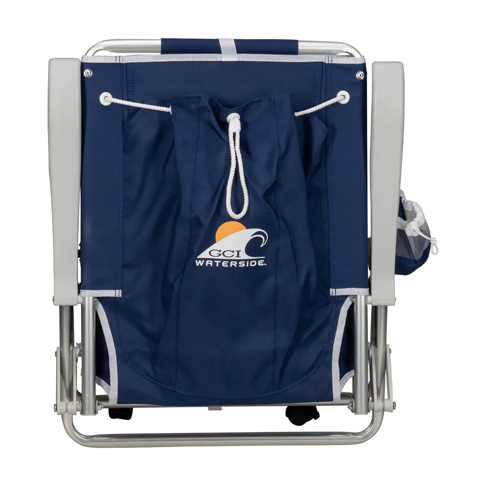 Low-Profile Backpack Beach Chair - Choice 709 - Low-Profile Reclining Beach Chair with Backpack Straps Detail