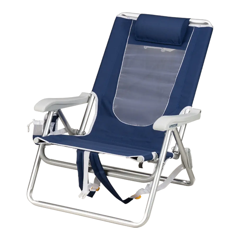 Low-Profile Backpack Beach Chair - Choice 709 - Low-Profile Reclining Beach Chair with Backpack Straps Detail