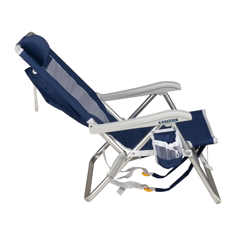 Low-Profile Backpack Beach Chair - Choice 709 - Low-Profile Reclining Beach Chair with Backpack Straps Detail