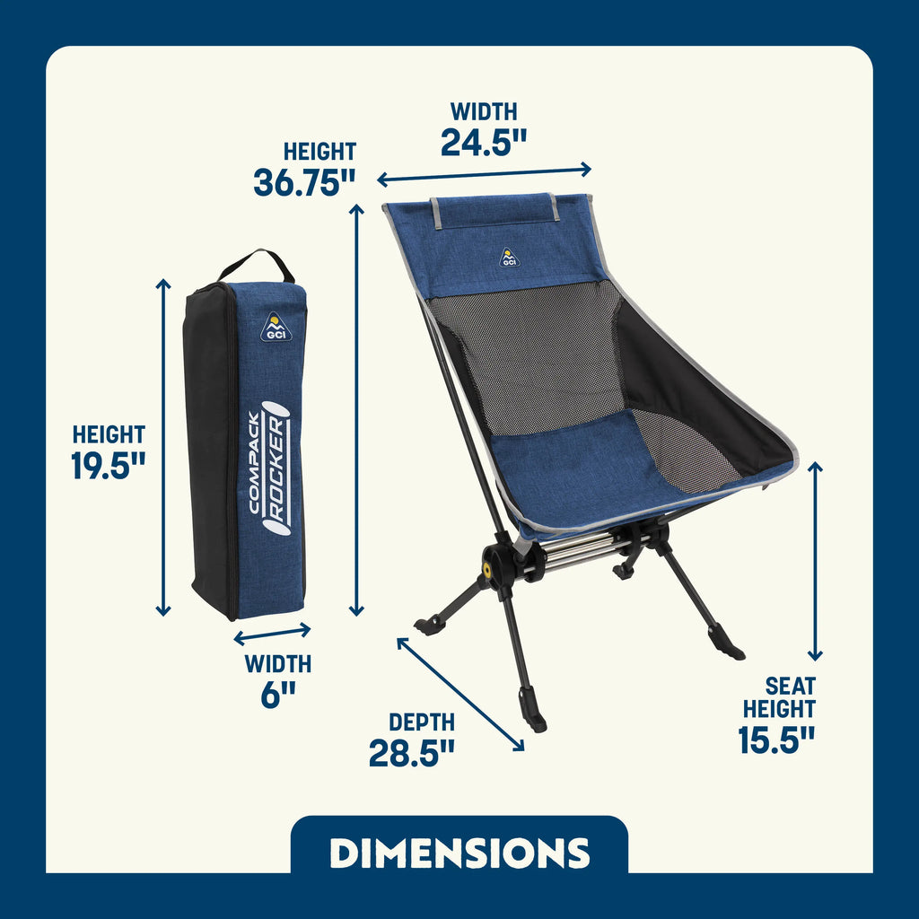Premium All-Weather ComPack Rocker - Choice 980 - Patented Spring-Action Rocking Chair for Camping Detail