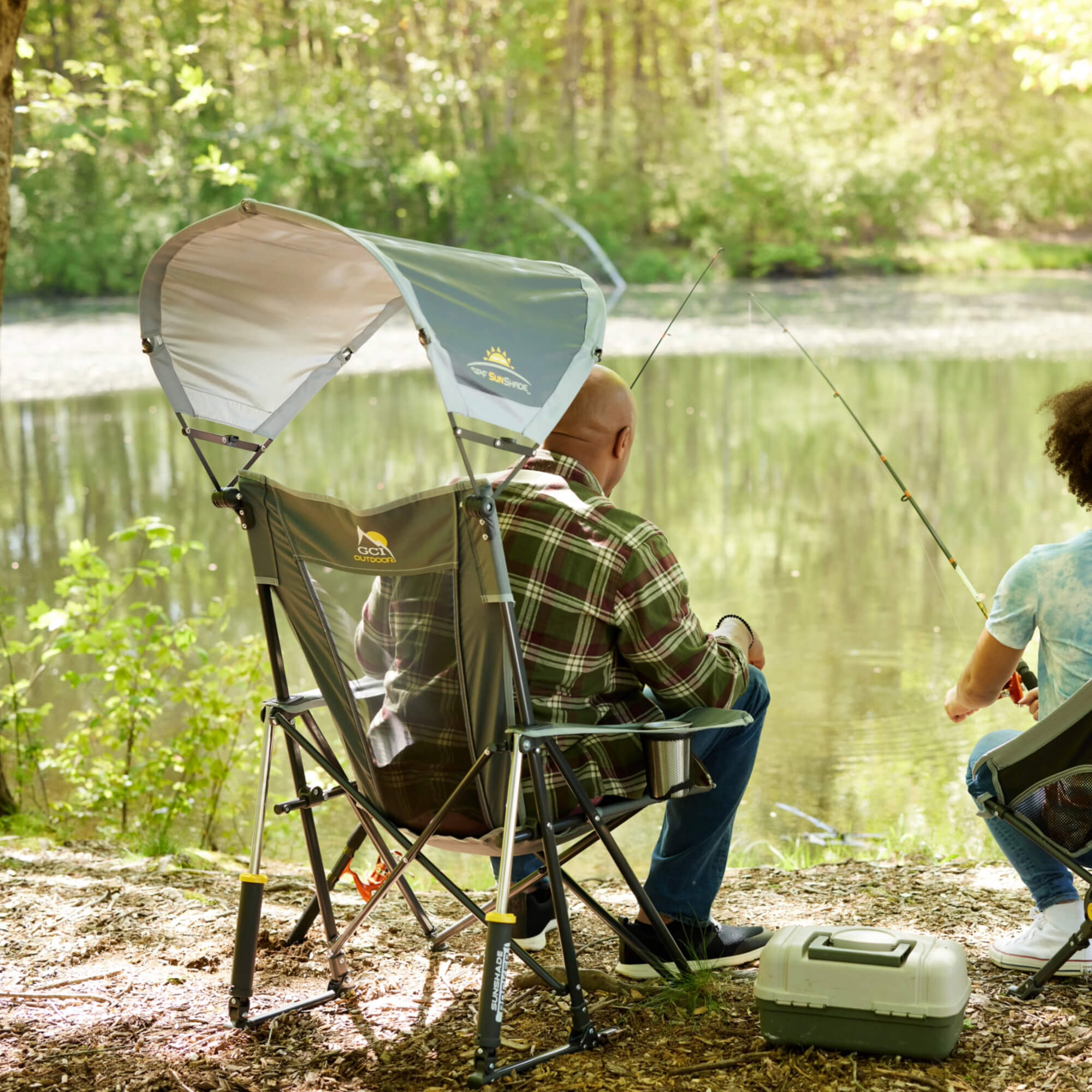 Smooth Motion SunShade Rocker - Choice 550 - Freestyle Rocker Portable Outdoor Folding Chair Detail