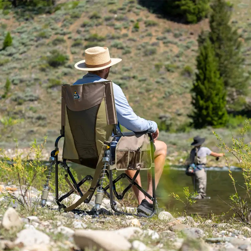 Luxury Camp Adjustable Rocker - Choice 573 - Patented Spring-Action Rocking Chair for Camping Detail