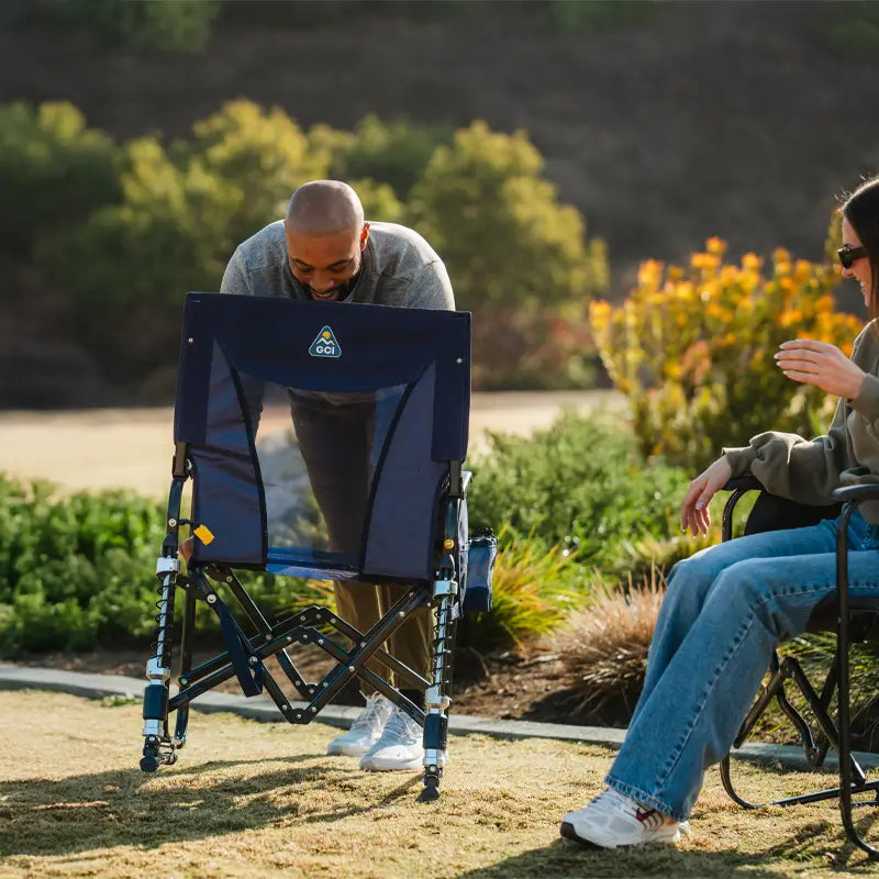 Luxury Camp Adjustable Rocker - Choice 573 - Patented Spring-Action Rocking Chair for Camping Detail