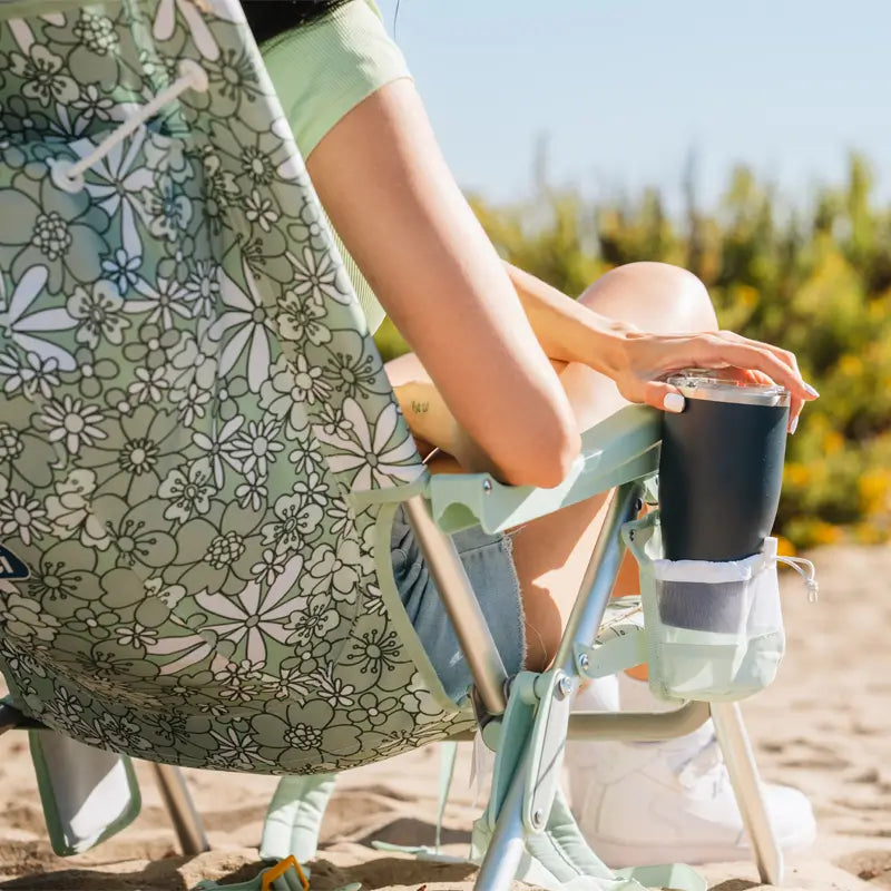 Low-Profile Backpack Beach Chair - Choice 709 - Low-Profile Reclining Beach Chair with Backpack Straps Detail