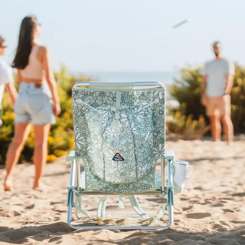 Low-Profile Backpack Beach Chair - Choice 709 - Low-Profile Reclining Beach Chair with Backpack Straps Detail