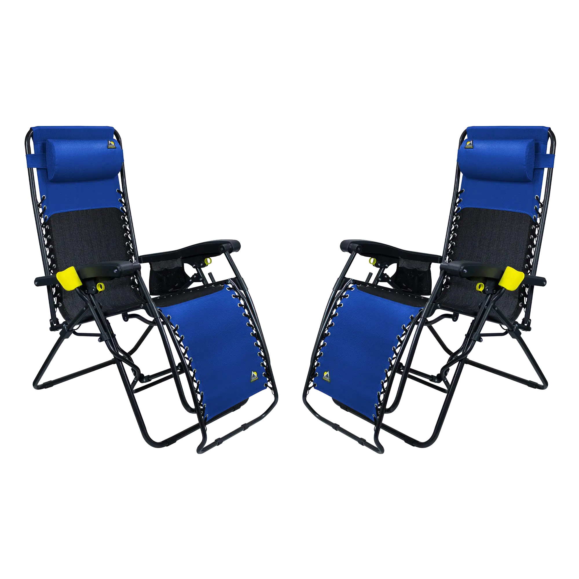Rust-Resistant Aluminum Freeform Zero Gravity Lounger Bundle - Choice 507 - Portable Heavy-Duty Low Boy Chair for Ocean Side - Royal Blue
