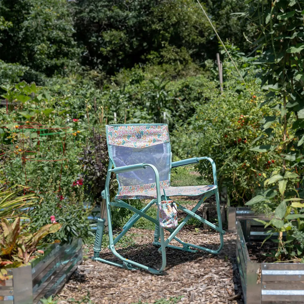 Patented Spring-Action Freestyle Rocker Elite - Choice 460 - Heavy-Duty Kickback Rocker with Beverage Holder Detail