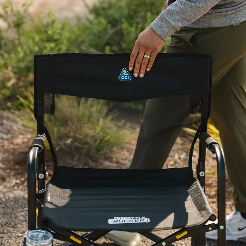 Patented Spring-Action Freestyle Rocker Elite - Choice 460 - Heavy-Duty Kickback Rocker with Beverage Holder Detail