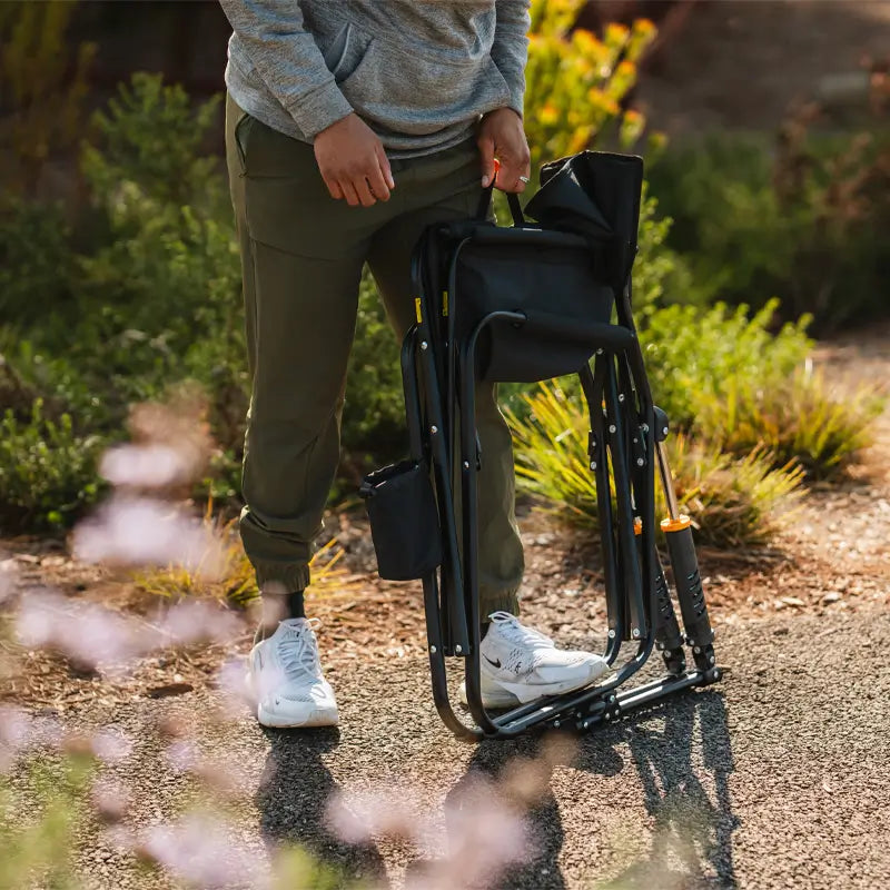 Patented Spring-Action Freestyle Rocker Elite - Choice 460 - Heavy-Duty Kickback Rocker with Beverage Holder Detail