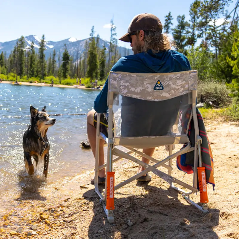 Patented Spring-Action Freestyle Rocker Elite - Choice 460 - Heavy-Duty Kickback Rocker with Beverage Holder Detail