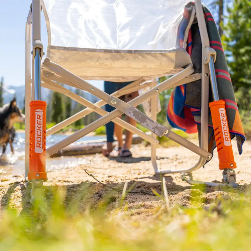 Patented Spring-Action Freestyle Rocker Elite - Choice 460 - Heavy-Duty Kickback Rocker with Beverage Holder Detail