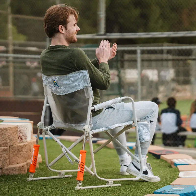 Patented Spring-Action Freestyle Rocker Elite - Choice 460 - Heavy-Duty Kickback Rocker with Beverage Holder Detail