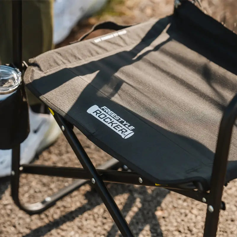 Patented Spring-Action Freestyle Rocker Elite - Choice 460 - Heavy-Duty Kickback Rocker with Beverage Holder Detail
