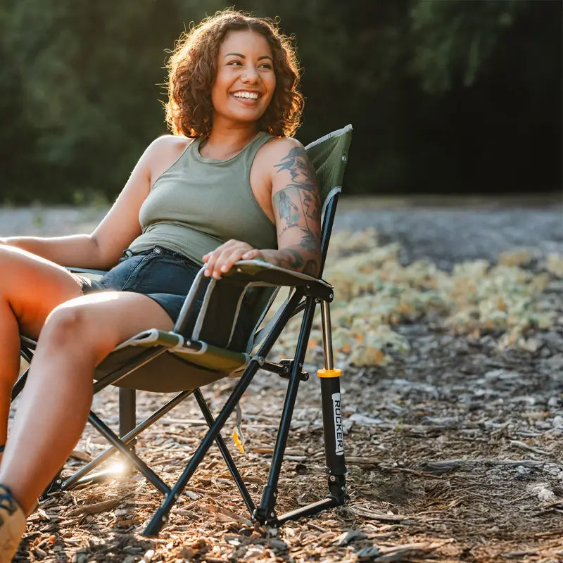Smooth Motion Kickback Rocker - Choice 345 - Freestyle Rocker Portable Outdoor Folding Chair Detail