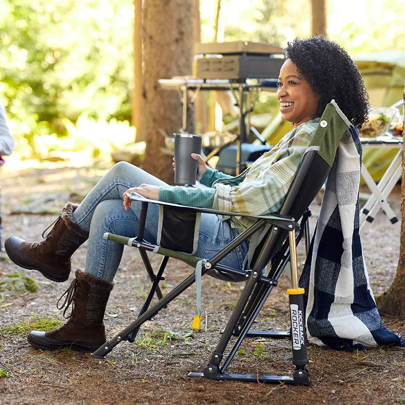 Smooth Motion Kickback Rocker - Choice 345 - Freestyle Rocker Portable Outdoor Folding Chair Detail