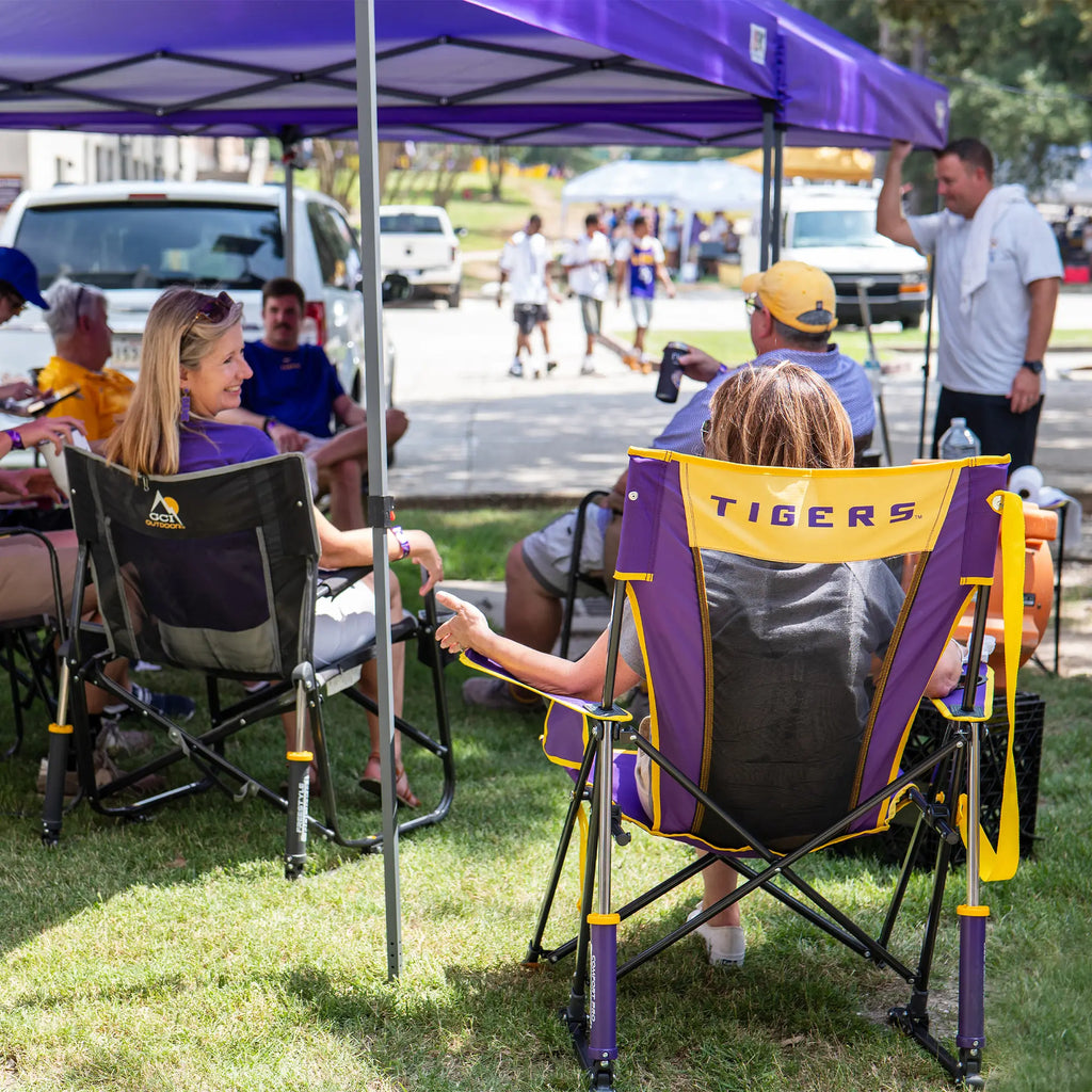 Heavy-Duty Freestyle College Comfort Pro Rocker - LSU Tigers - Choice 880 - Heavy-Duty Kickback Rocker with Beverage Holder Detail