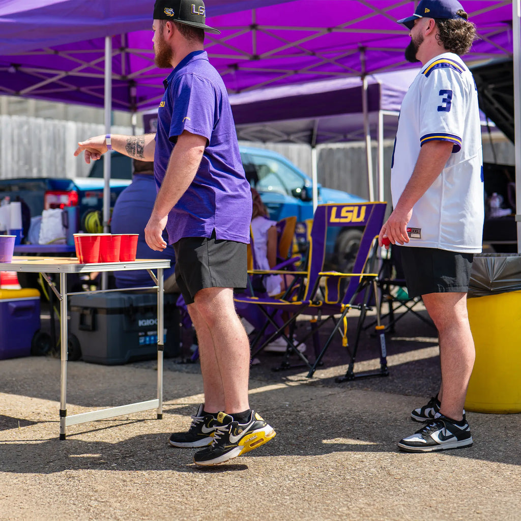 Heavy-Duty Freestyle College Comfort Pro Rocker - LSU Tigers - Choice 880 - Heavy-Duty Kickback Rocker with Beverage Holder Detail