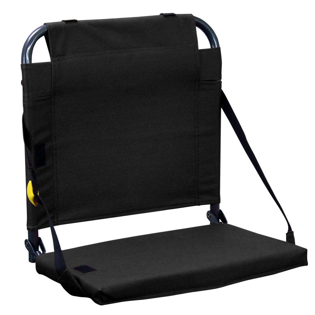 Secure-Hook BleacherBack - Choice 696 - Ergonomic Portable Stadium Seat for Sports Events - Black