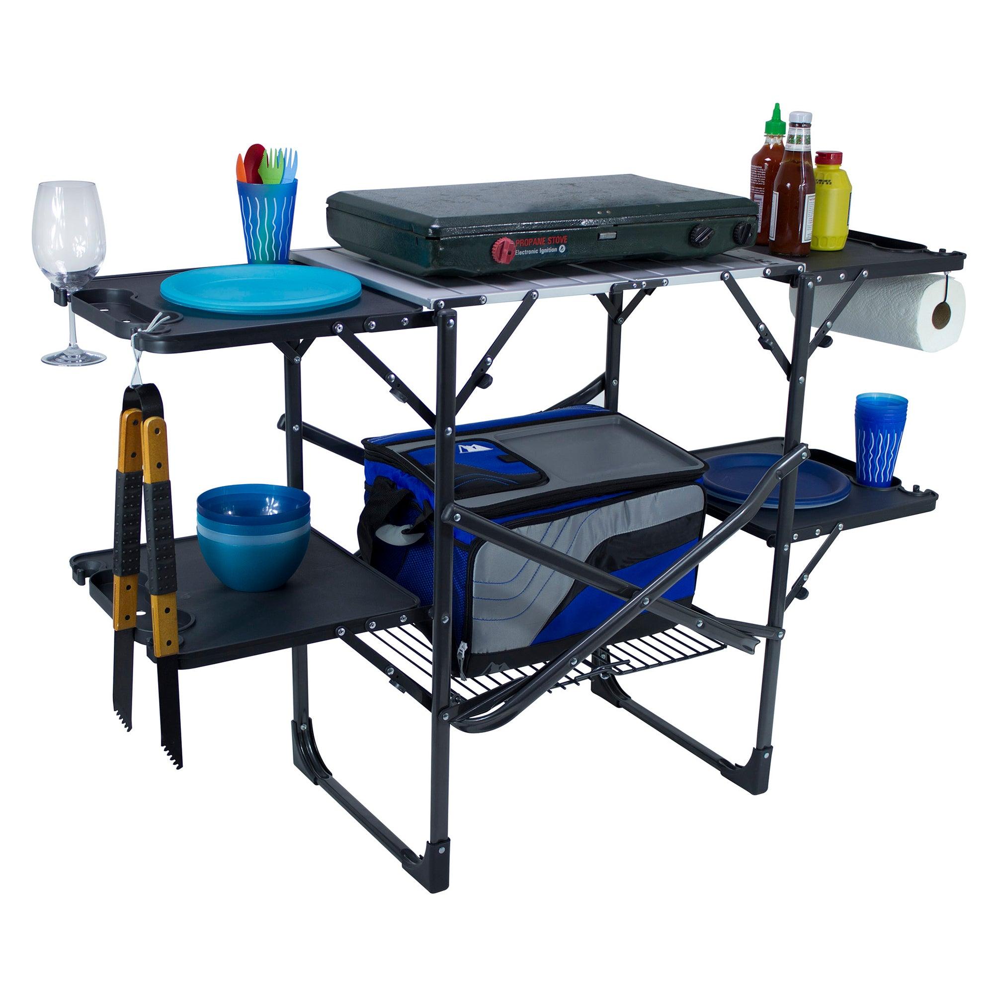 Heavy-Duty Camp Slim-Fold Cook Station - Choice 575 - Heavy-Duty Stainless Steel Camp Cooking Gear Detail
