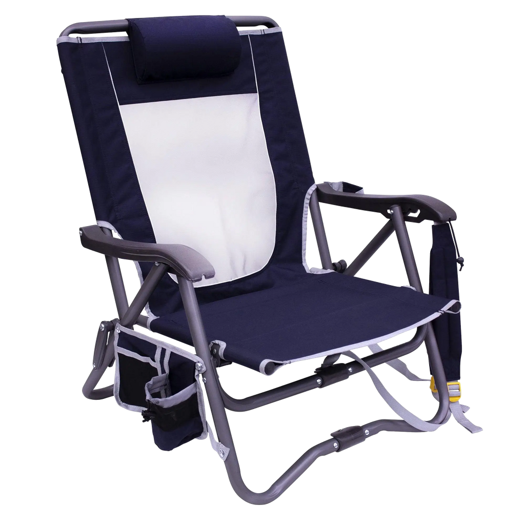 Lightweight Messenger Bi-Fold Slim Event Chair - Choice 334 - Space-Saving Micro-Folding Chair for Backpacking - Indigo