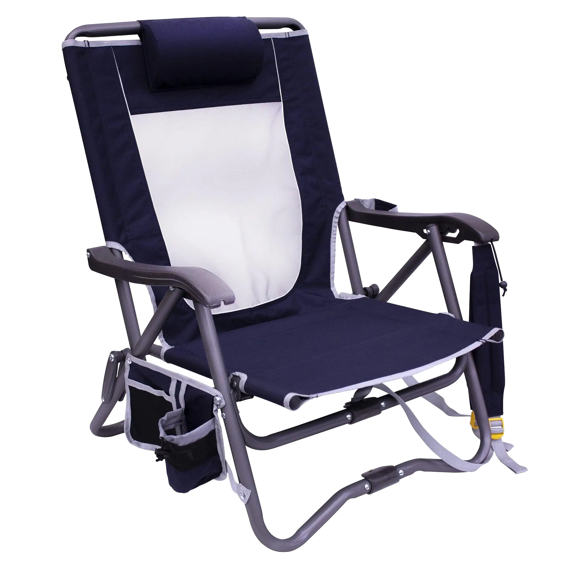 Lightweight Messenger Bi-Fold Slim Event Chair - Choice 334 - Space-Saving Micro-Folding Chair for Backpacking - Indigo