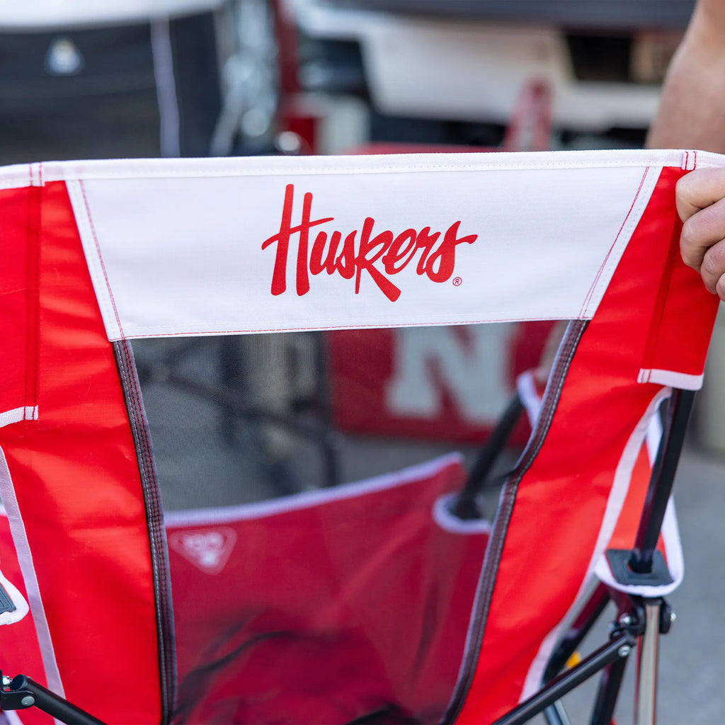 Heavy-Duty Freestyle College Comfort Pro Rocker - Nebraska Cornhuskers - Choice 161 - RoadTrip Rocker Smooth Motion Camp Chair Detail
