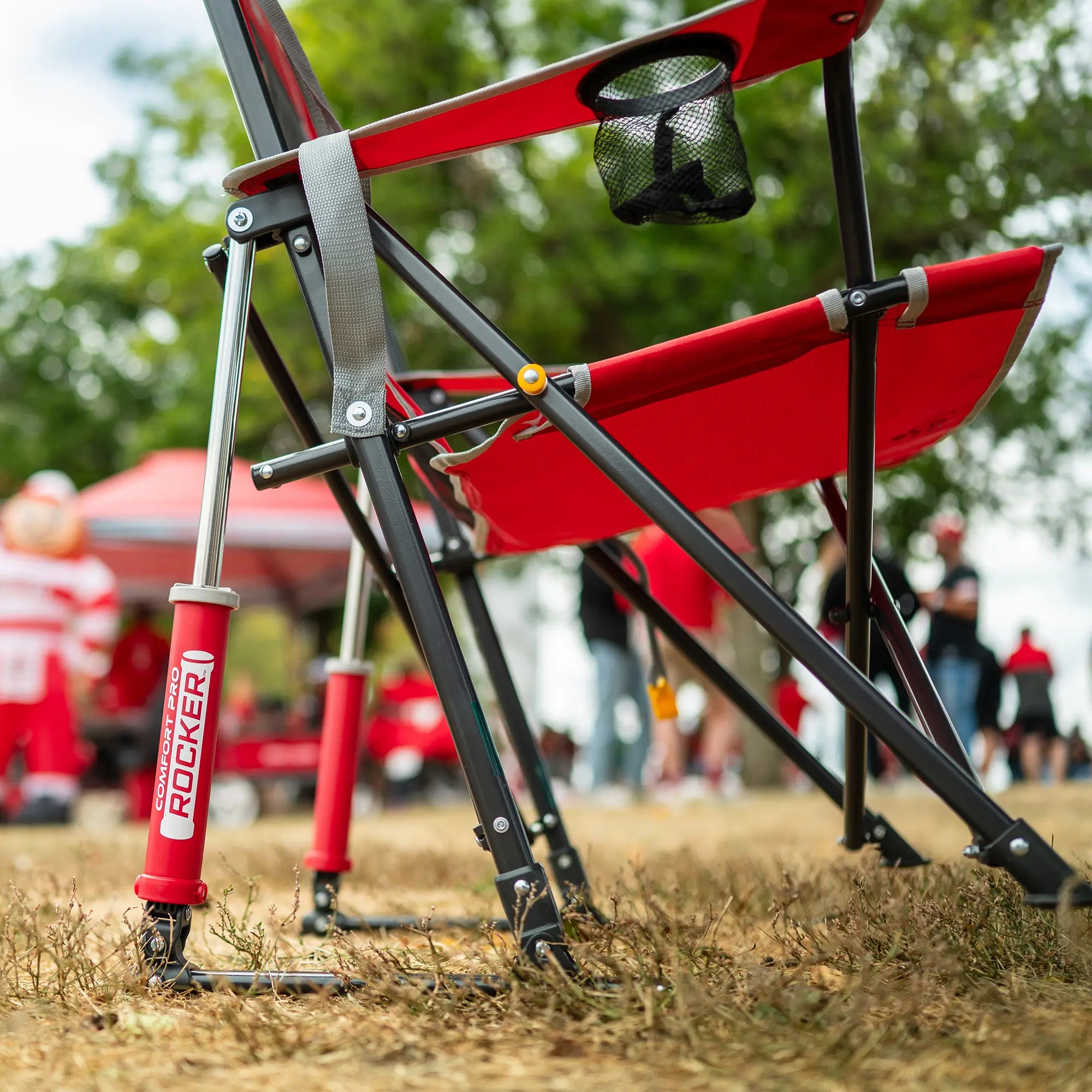 Heavy-Duty Freestyle College Comfort Pro Rocker - Ohio State Buckeyes - Choice 676 - Freestyle Rocker Portable Outdoor Folding Chair Detail
