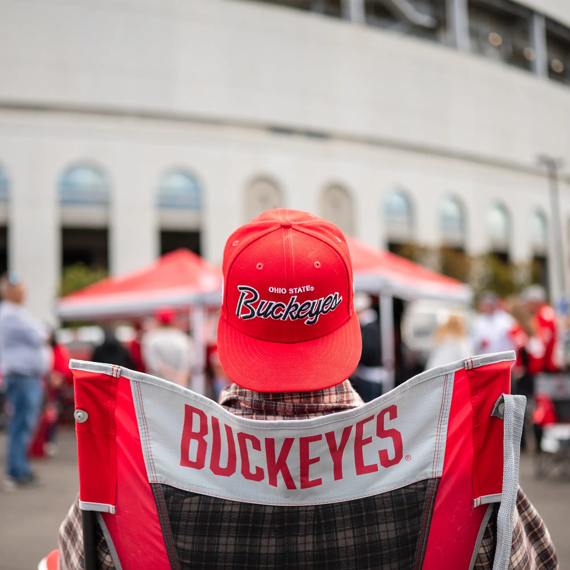 Heavy-Duty Freestyle College Comfort Pro Rocker - Ohio State Buckeyes - Choice 676 - Freestyle Rocker Portable Outdoor Folding Chair Detail