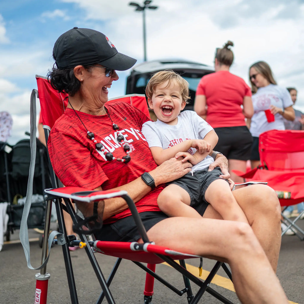 Heavy-Duty Freestyle College Comfort Pro Rocker - Ohio State Buckeyes - Choice 676 - Freestyle Rocker Portable Outdoor Folding Chair Detail