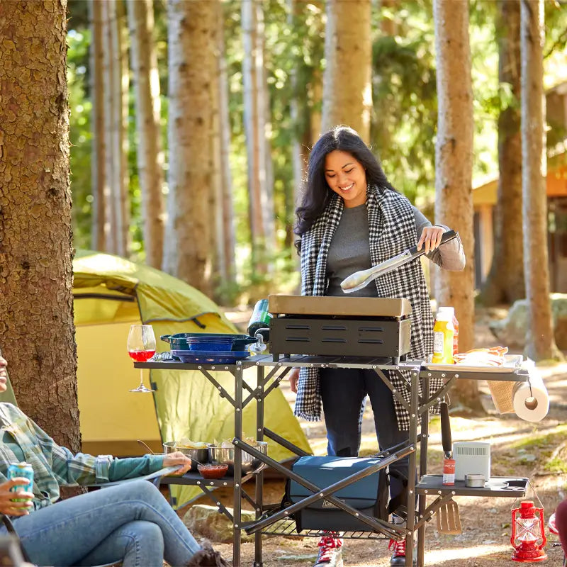 Heavy-Duty Camp Slim-Fold Cook Station - Choice 575 - Heavy-Duty Stainless Steel Camp Cooking Gear Detail