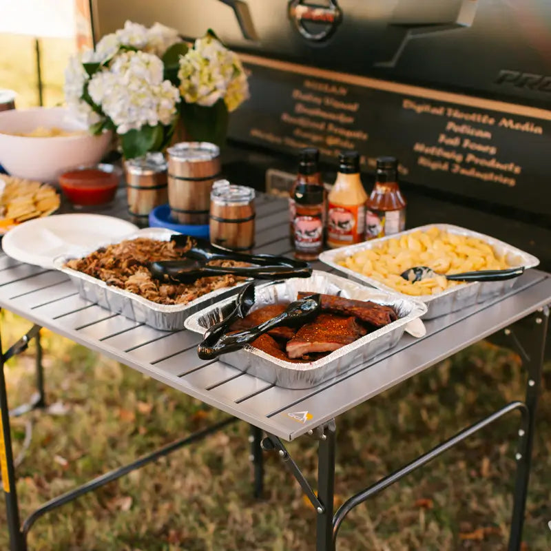 Slim-Fold Slim-Fold Table - Choice 196 - Multi-Functional Heavy-Duty Grilling Table Counter Detail