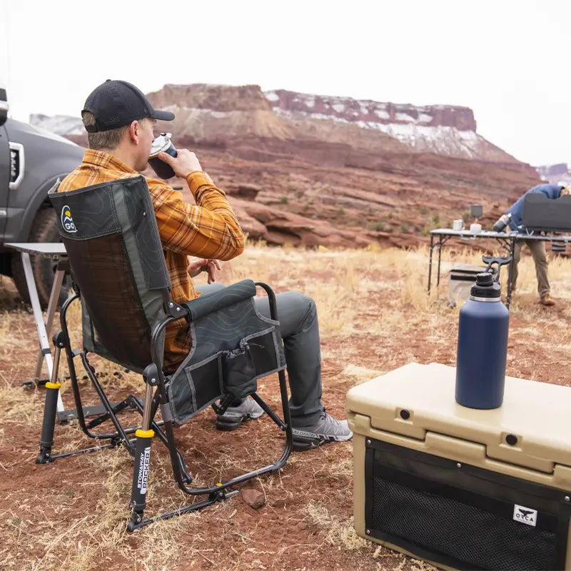 Premium All-Weather Stowaway Rocker - Choice 794 - Freestyle Rocker Portable Outdoor Folding Chair Detail